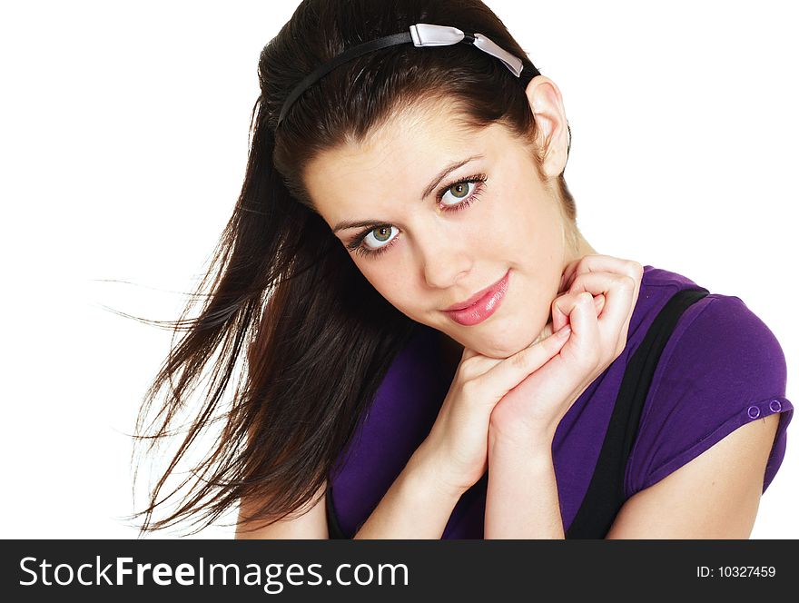 Portrait of a beautiful young teenager. Close up face. Portrait of a beautiful young teenager. Close up face