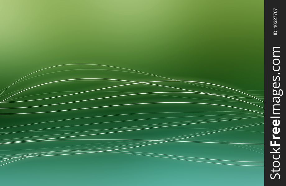 Wavy white lines on a green and blue background. Wavy white lines on a green and blue background