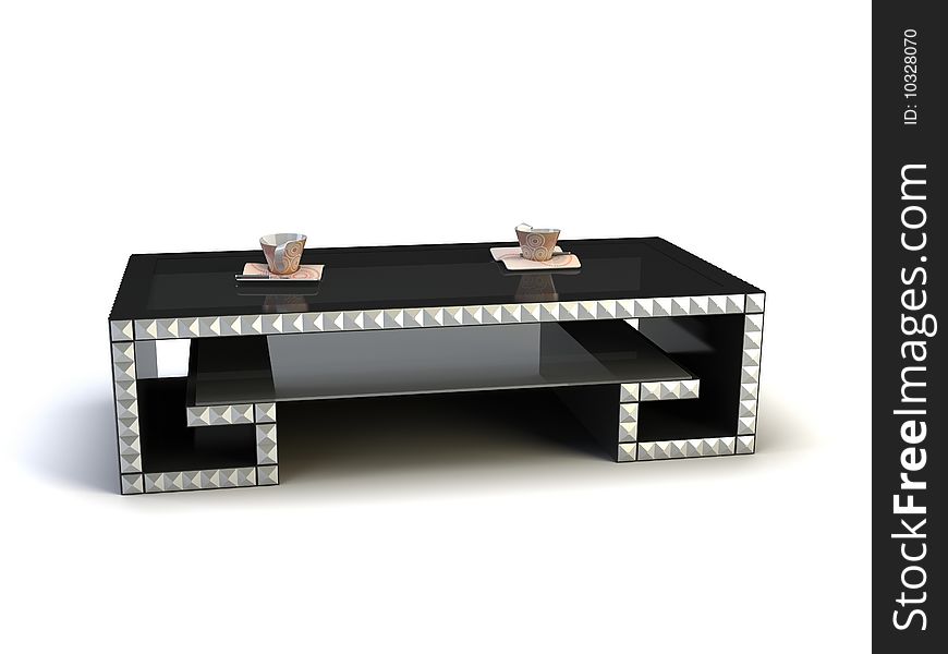 Modern table on the white