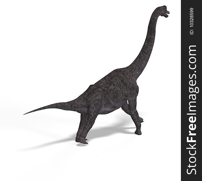 Giant dinosaur brachiosaurus With Clipping Path