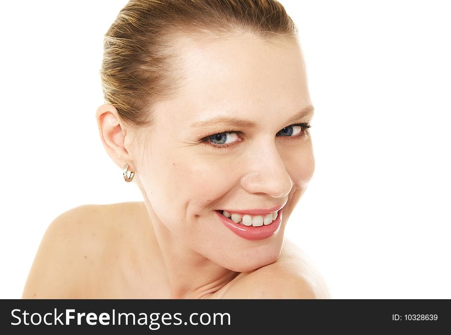 Laughing blonde woman