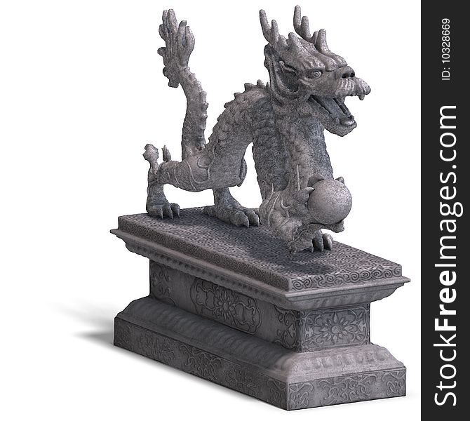 Chinese dragon stone statue