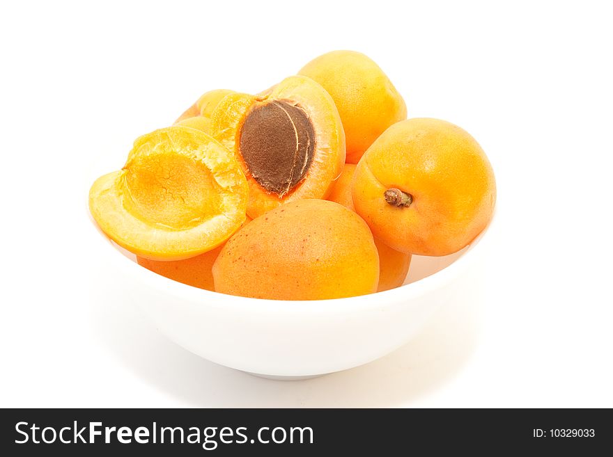 Fresh apricot isolated on white