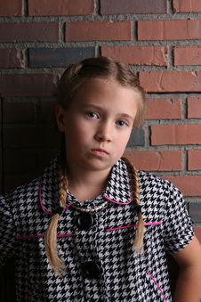 Pretty Young Girl With Angry Looking Pout Royalty Free Stock Images