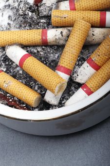 Cigarette Butts In Ashtray Royalty Free Stock Image
