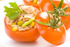 Tuna Stuffed Tomato Celery Corn Soya Bean Stock Images Tuna Stuffed Tomato Celery Corn Soya Bean Stock Images
