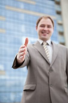 Businessman Saying Welcome Stock Photography Businessman Saying Welcome Stock Photography