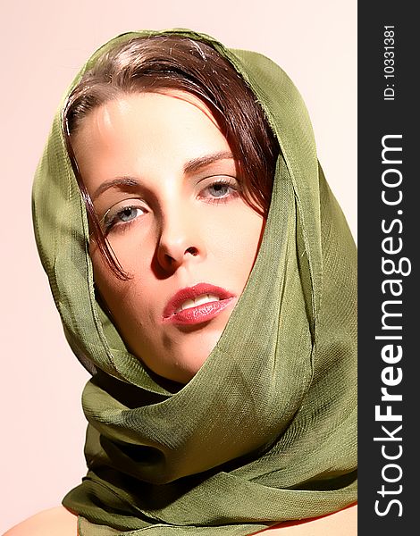 Woman with Green Scarf