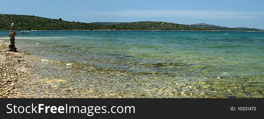 The beach with stones - Croatia.