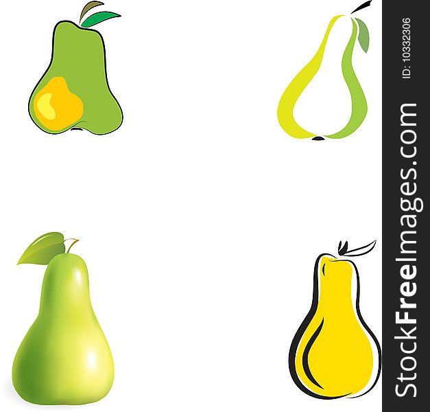 Pears on a white background vector illustration