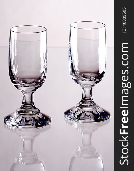 Photo of two glasses made in studio. Photo of two glasses made in studio