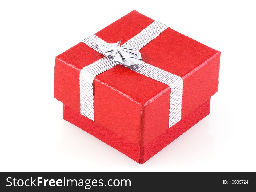 Red jewelry box, isolated on white. Red jewelry box, isolated on white.