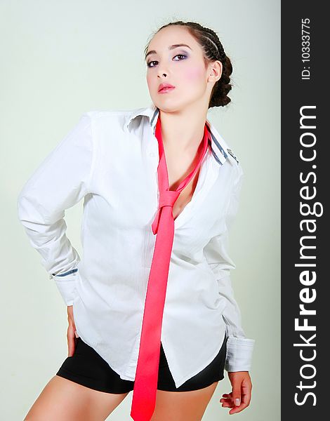 Businesswoman With Red Tie