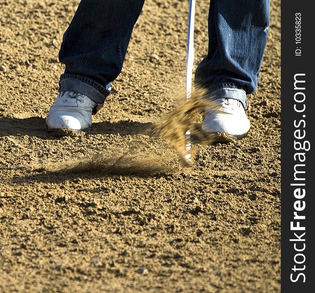 Taking the proper amount of sand is critical for the bunker shot. Taking the proper amount of sand is critical for the bunker shot