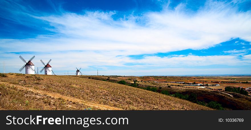 Flour mills. Consuegra. La Mancha