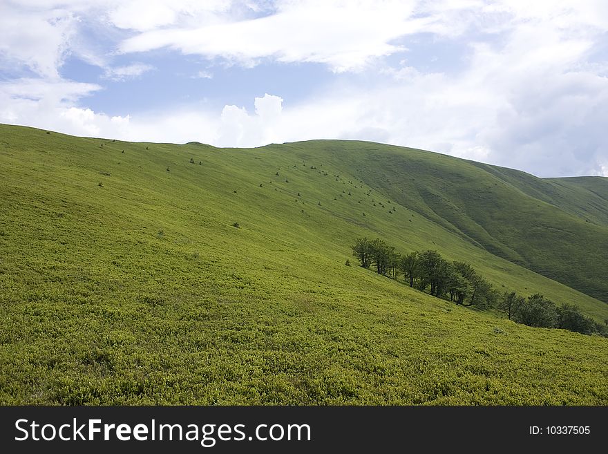 On the image there is a  carpathian landscape. On the image there is a  carpathian landscape.