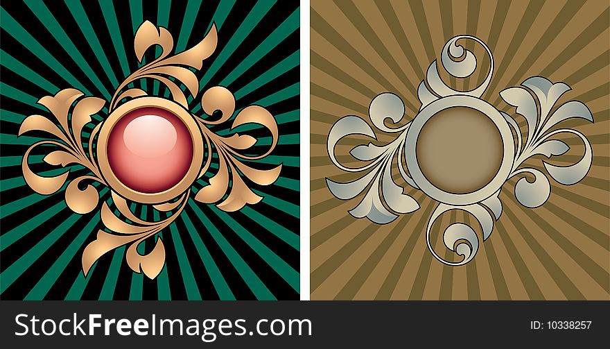 Retro abstracts with decorative elements