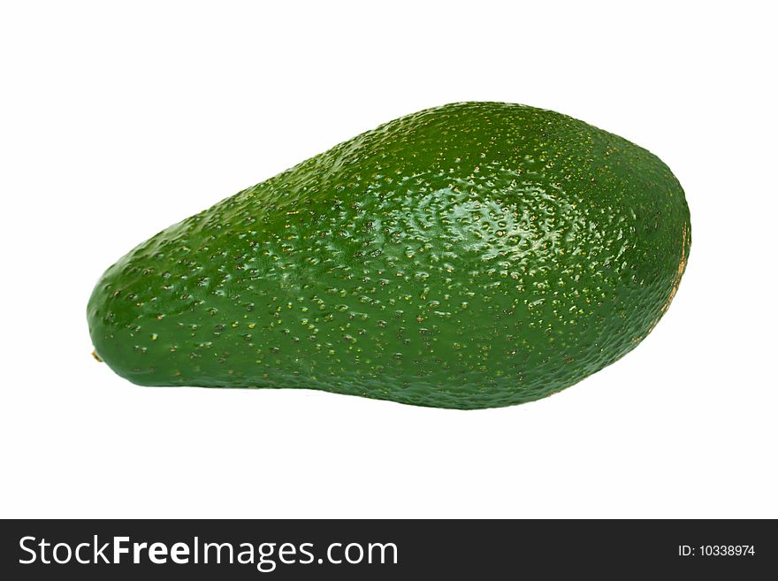Whole avocado fruit isolated on white background