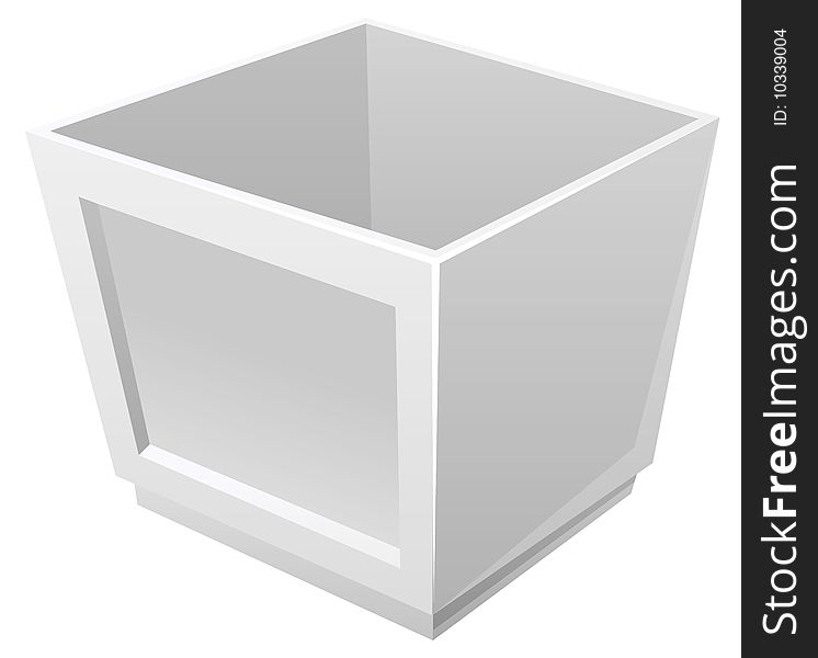 A grey box isolate in a white background