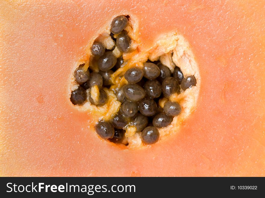 Fresh Cut Papaya Closeup