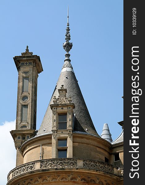 Closeup of roof of chateau. Closeup of roof of chateau