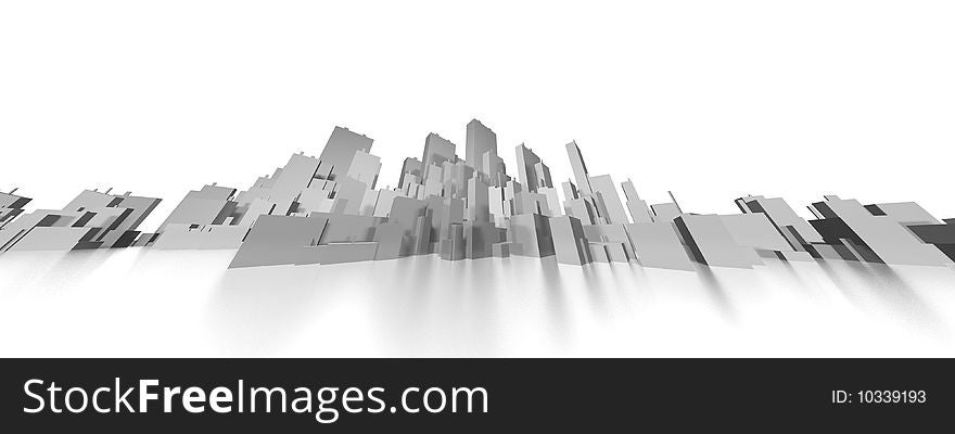 Big city skyline extreme panorama, ready to use for designers and publishers.