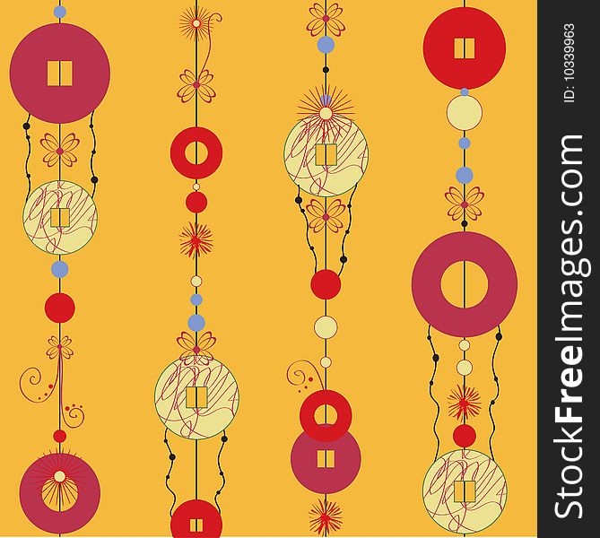 Vector Illustration of Decorative Wind Chimes with authentic ornament design