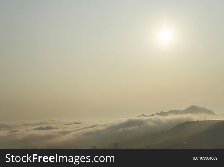 Sunset And Mountain