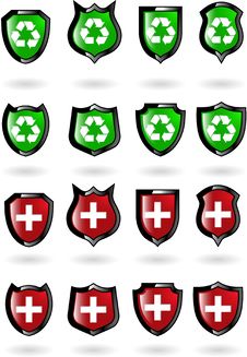 The Set  Shield Royalty Free Stock Photo
