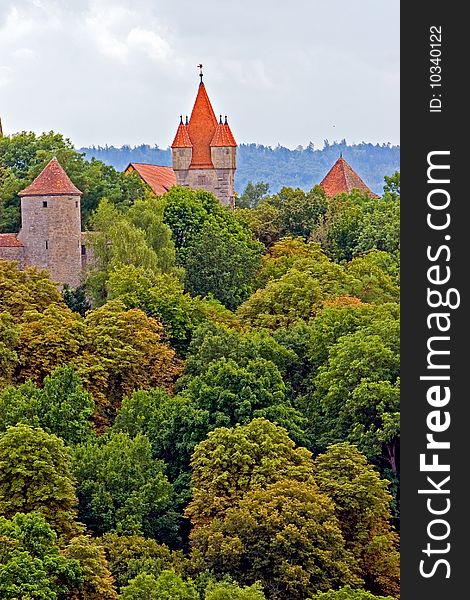 View of the city Rothenburg in Germany