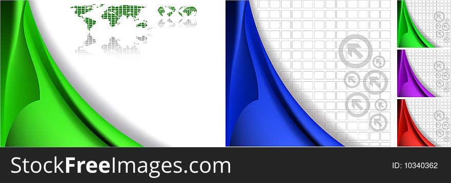 The  green abstract background set