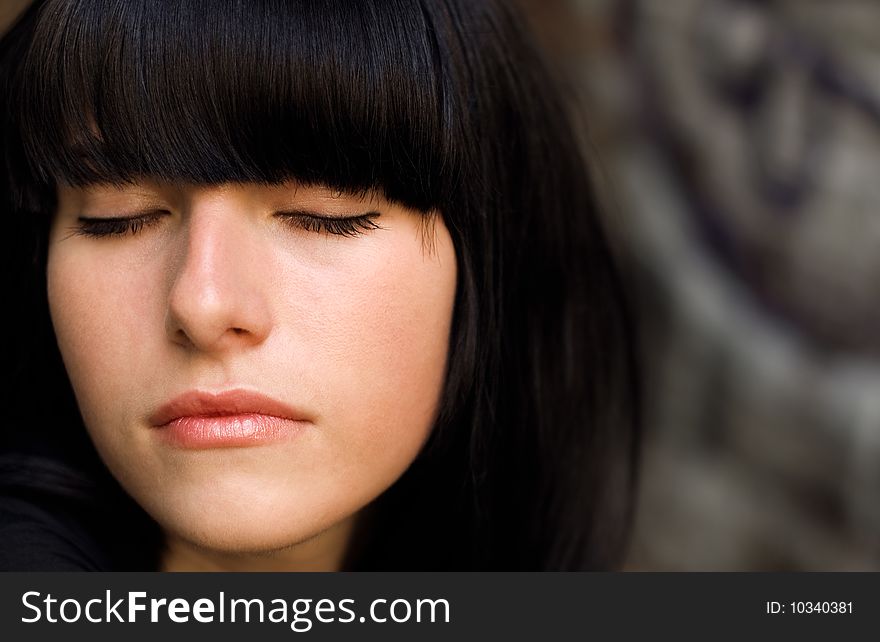 Portrait of a young  brownhaired  girl. Portrait of a young  brownhaired  girl