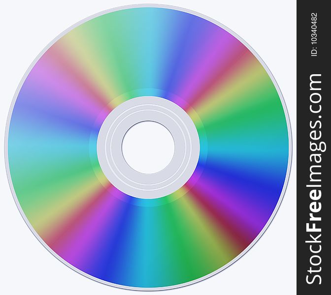 CD-disk with color variations on white background