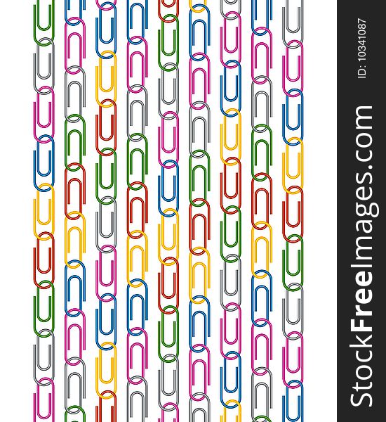 Colored vector paperclips illustration for background. Colored vector paperclips illustration for background