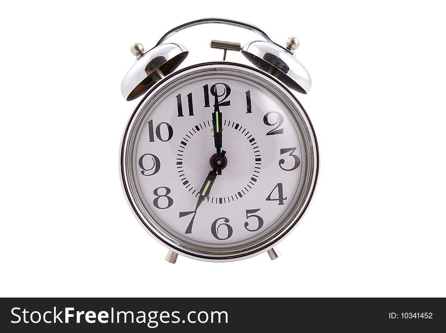 Alarm clock on white background