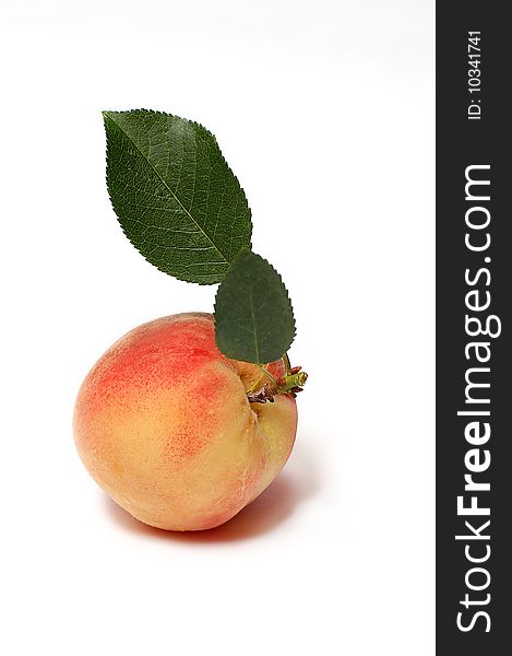 Peach isolated on white background