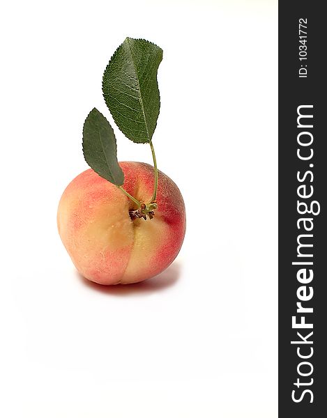 Peach isolated on white background