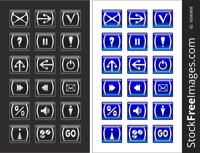 Icon Set for Web Applications. Vector