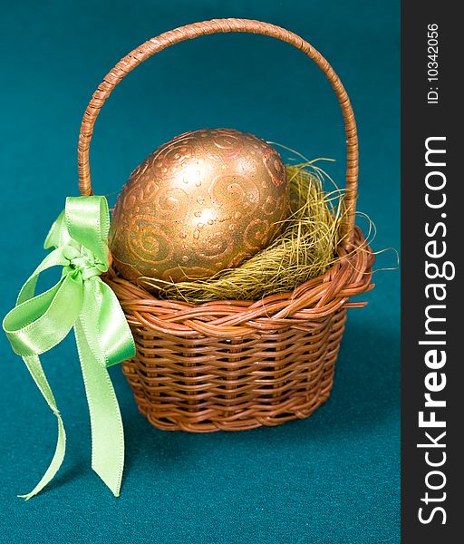 Easter Egg On Grenn Background