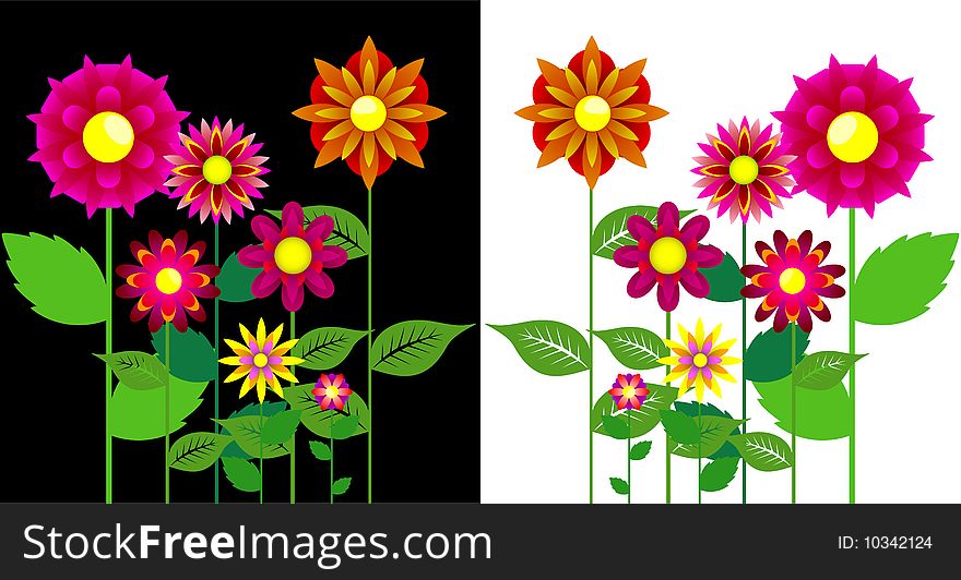 Abstract flowers, nature stylisation, abstract background. Abstract flowers, nature stylisation, abstract background