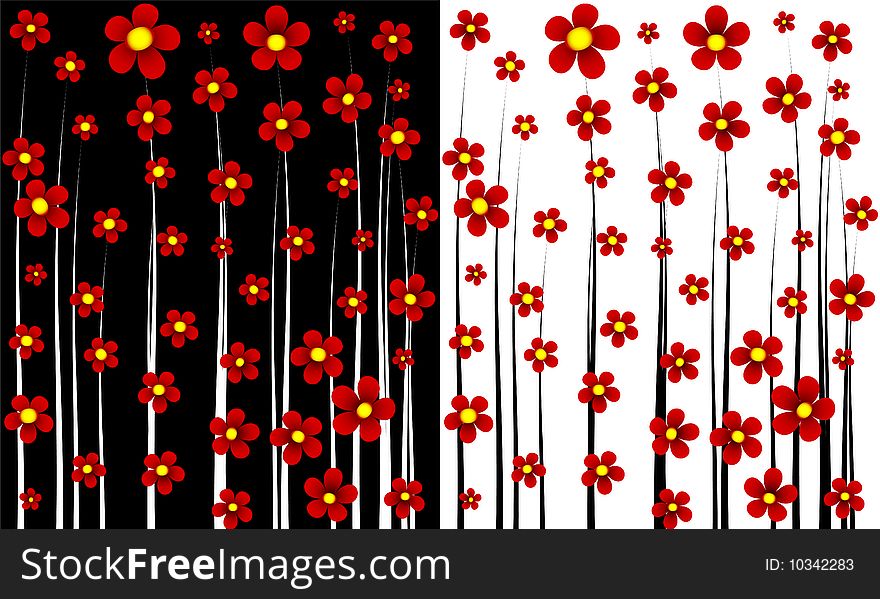 Abstract flowers, nature stylisation, abstract background. Abstract flowers, nature stylisation, abstract background