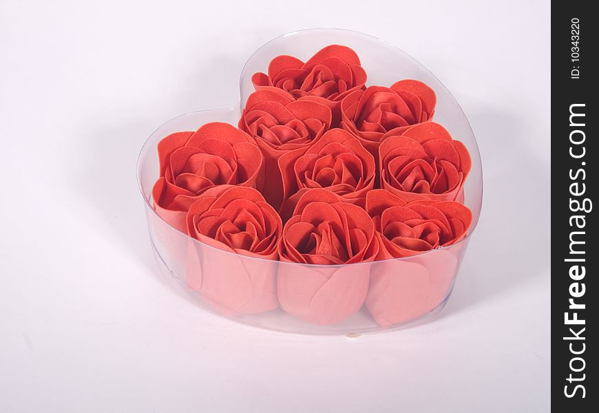 Rose In Love Shape. Little box with roses. Rose In Love Shape. Little box with roses