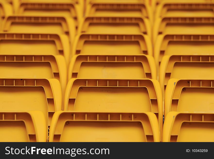 Yellow Color of Stadium Seat. Yellow Color of Stadium Seat