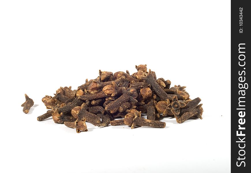Close-up of cloves on a white background