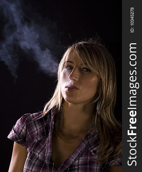 Young woman smoking