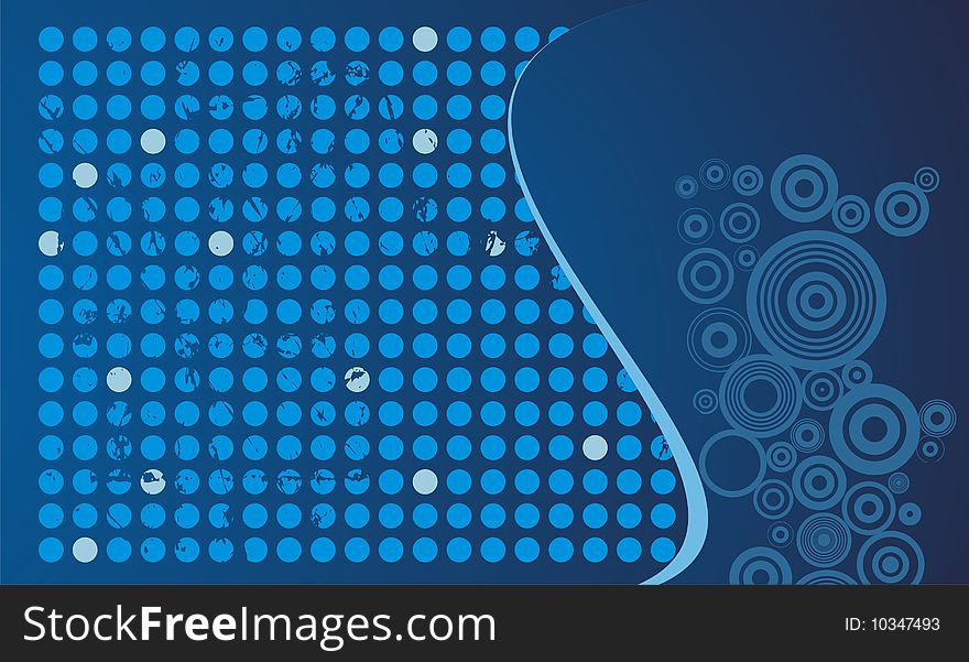 Blue grunge background with circles. Blue grunge background with circles