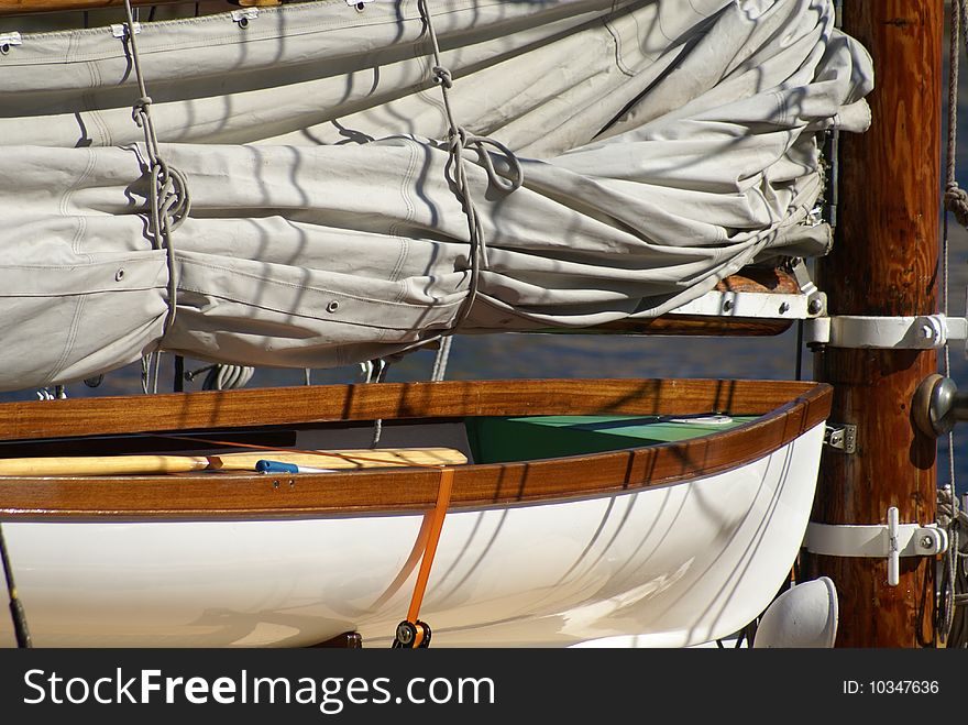 A part of a sailboat. A part of a sailboat