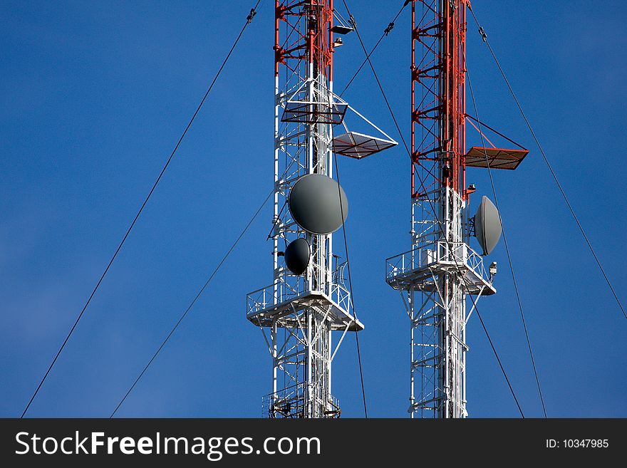 Radio/TV Communication Tower rising to the sky.