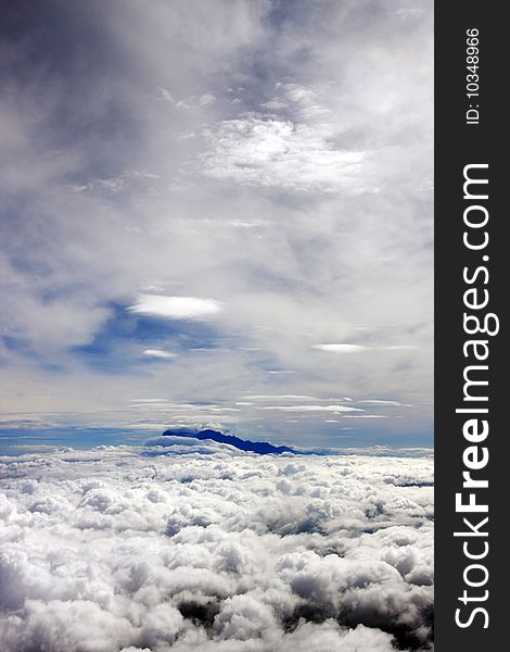 Aerial view of cloudscape over Mount Kinabalu, Sabah, Malaysia. Aerial view of cloudscape over Mount Kinabalu, Sabah, Malaysia.