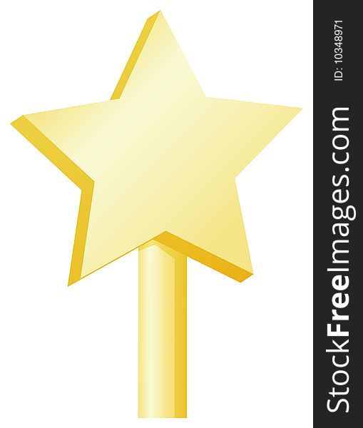 A yellow stars isolate in a white background